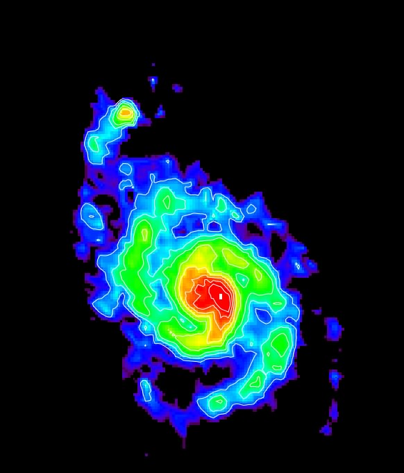 渦巻銀河Ｍ５１のＣＯ強度の
                                                                       分布